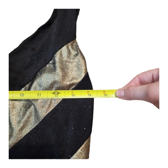 NWT Alice+Olivia Vida Metallic Chevron-Stripe Dress size medium - Picture 10 of 10